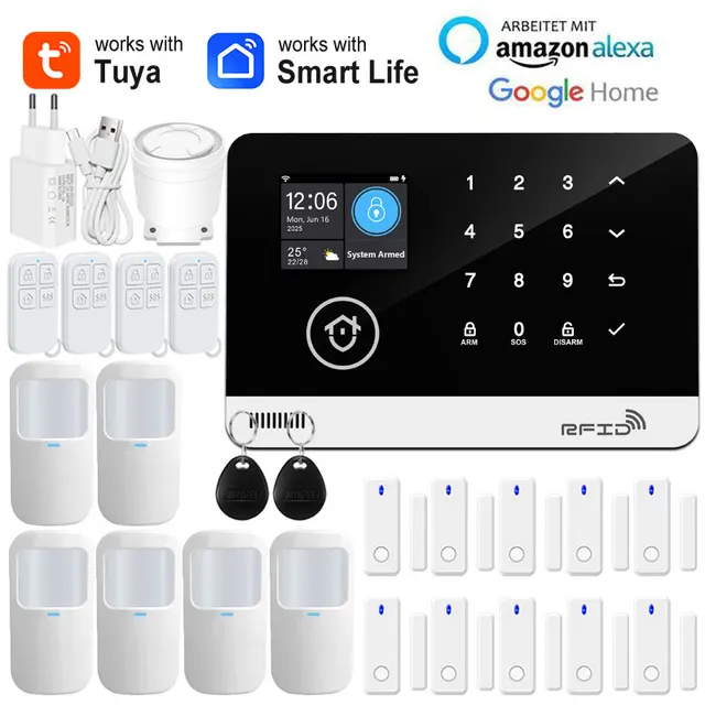 Tuya Smart WiFi GSM Home Security Alarm System - Touch Keyboard RFID APP Control Wireless Anti-Theft with Volume Adjustable 7