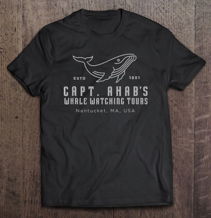 Captain Ahabs Whale Watching Tour Tee Moby Dick Uomo T-Shirt Abbigliamento Uomo T-Shirt Uomo Estate T Shirt Uomo Over Size Uomo Anime