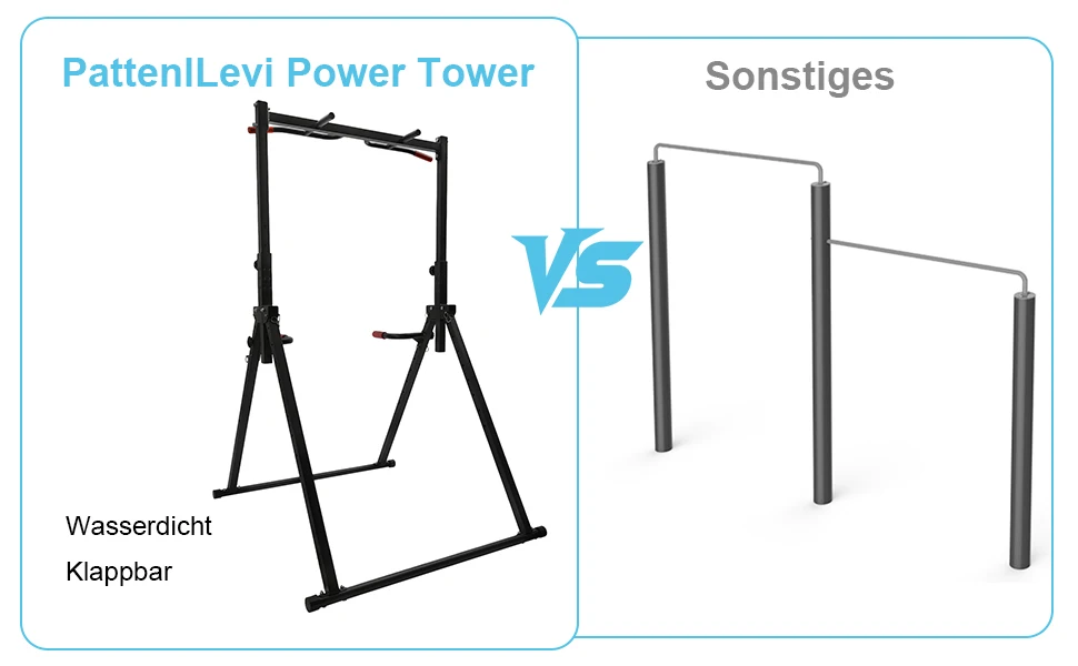 Faltbare Power Tower Dip Station, höhenverstellbar, 175 - 230 cm, dreieckige Klimmzugstation, 200 kg, multifunktionale Fitness – Detail 4
