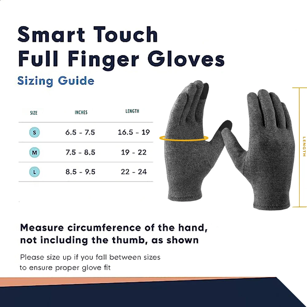 2 Pairs Touch Screen Warm Gloves,Arthritis Gloves,Full Finger Compression Gloves for Typing&Daily Work，Cycling,Traveling,Hiking 3