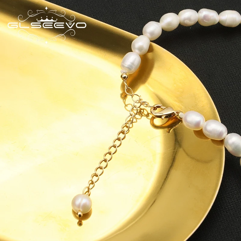 GLESEEVO 다채로운 비즈 진주 목걸이, OT 버클 꽃 가닥 비즈 초커, 여성용 선물, 귀여운 펜던트 쥬얼리, 2023 새로운 트렌드