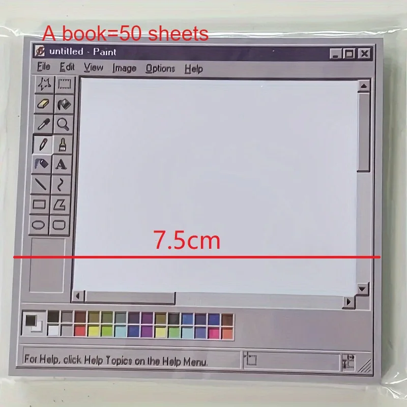 Vintage Computer Drawing Sticky Notes 50 Sheets - Ideal for Artists & Office Use,Durable Adhesive Notes, Sticky Notes for Office - 4