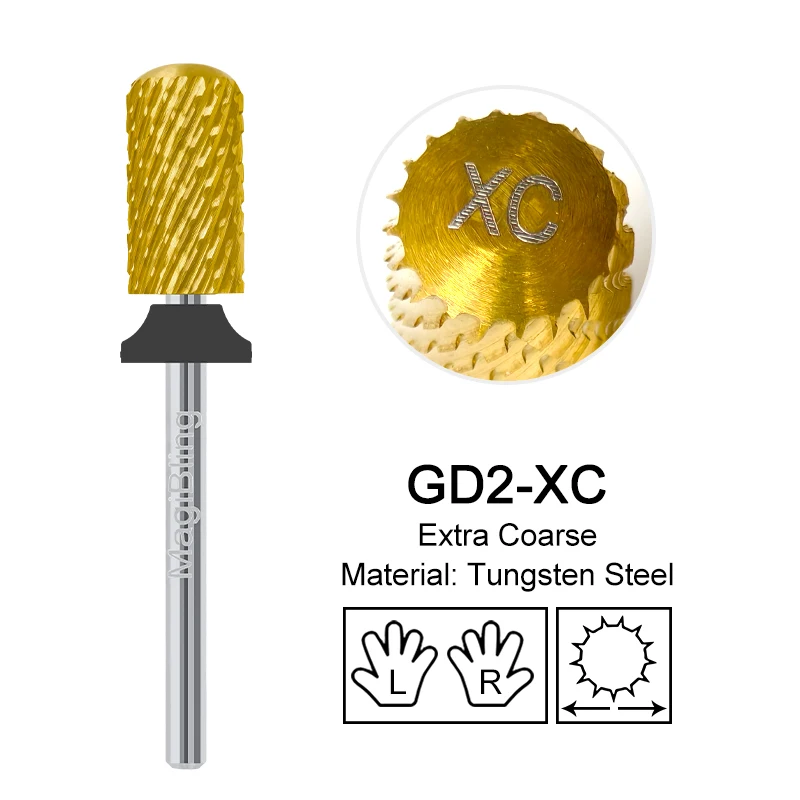 Golden Tungsten Carbide Nail Drill Bit for Manicure and Pedicure Accessories