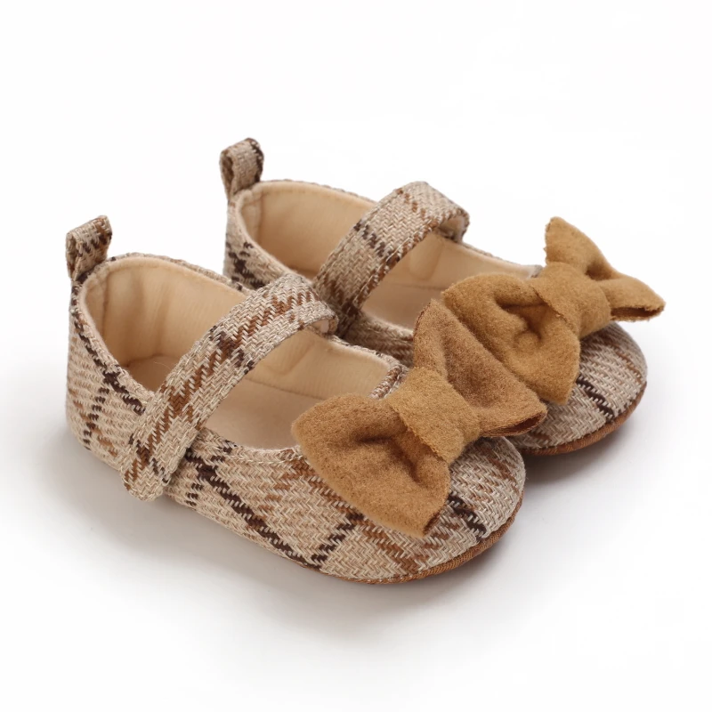 Girl Baby Princess Shoes Preschool Children's Anti slip Flat Bottom Soft Sole Cotton Baby Bed Shoes Cute Bow Baby Walking Shoes 2