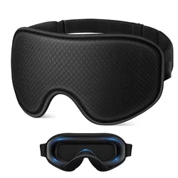Ultra - Comfort 3D Blackout Sleep Mask - Breathable & Adjustable Eye Mask for Travel and Restful Sleep (Black)
