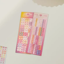 

INS Pink Pixel Letters Love English Stickers DIY Idol Card Scrapbooking Album Decoration Happy Planning Decorative Stickers