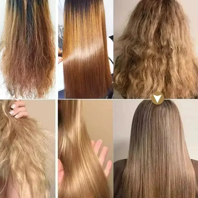 Hair Mask Hair Straight Cream Keratin Collagen Hair Mask Magical Straighten Repair Dry Frizzy Damaged Treat Cream Soft Smooth Shiny Deep Moisturizing Care