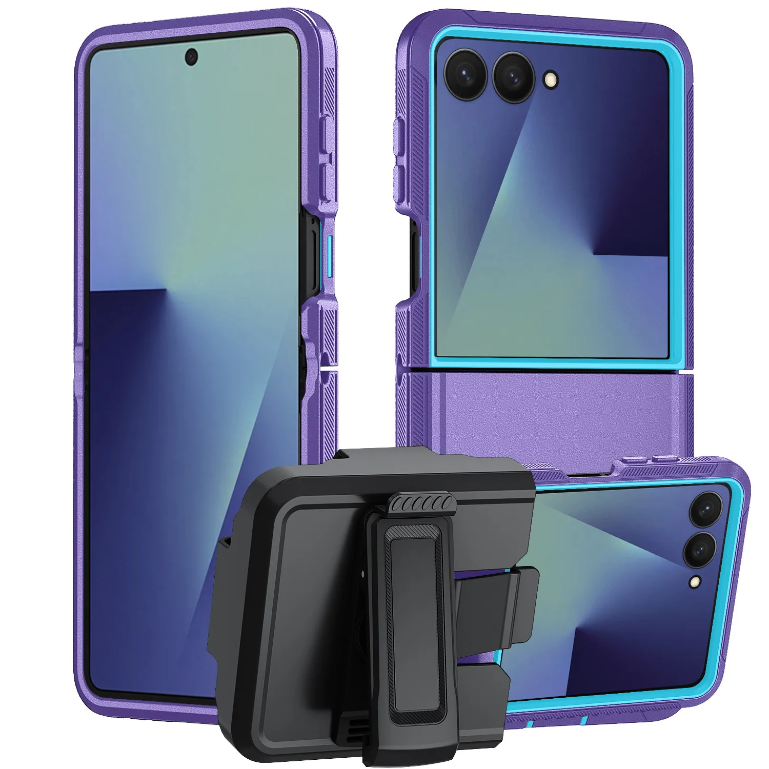 Heavy Armor Hybrid Rugged Case with Rotatable Belt Clip and Enhanced Shockproof Back Cover