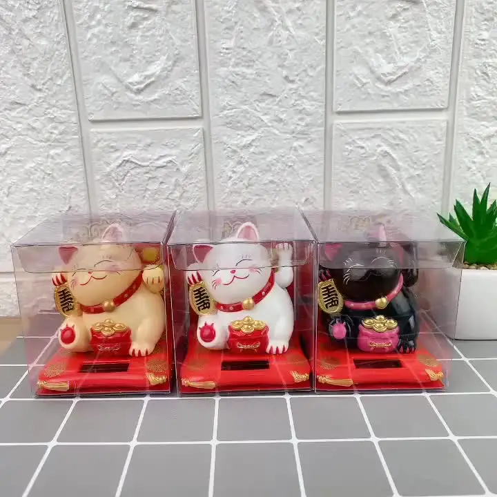 Gatto Portafortuna Solare: Braccio Movibile Per Auto O Casa - Decorazione Maneki Neko