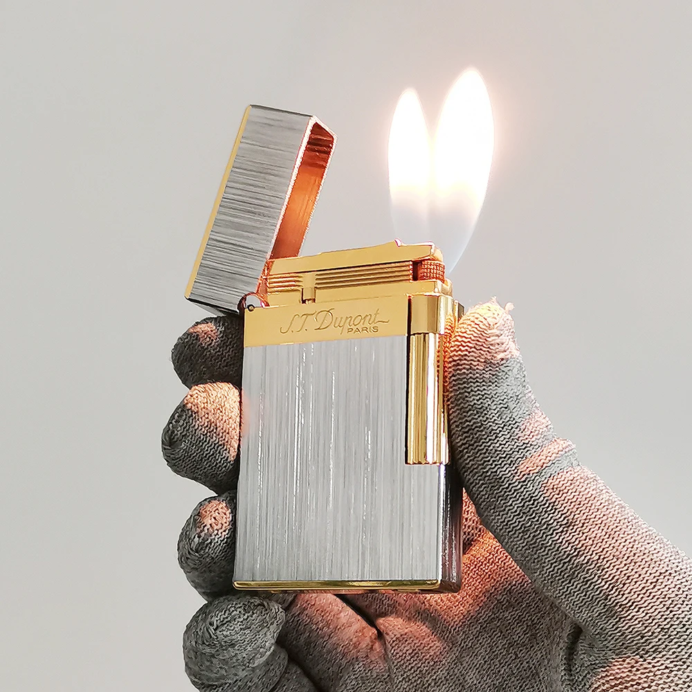 D Brand Lighters Double Flame Brushed Good Sound Soft Flame Cigarette Smoking Tobacco Accessory To Smoker Dupont Limited Edtion 3