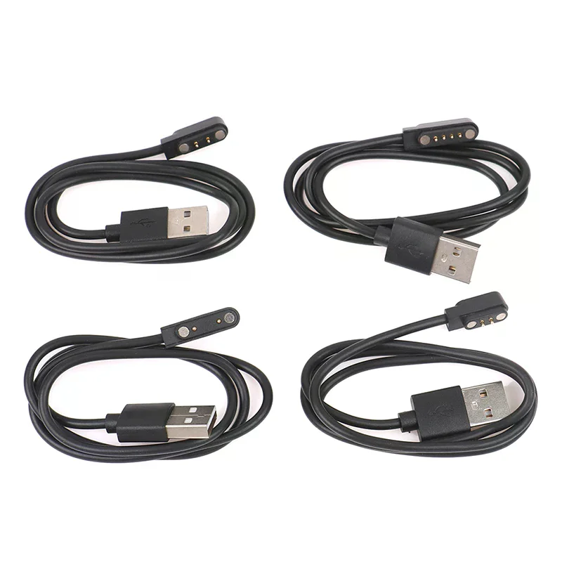 유니버설 스마트워치 충전 케이블 마그네틱 충전 케이블 2핀 4핀 USB 충전기 스마트워치용 7.62mm 2.54mm 4mm