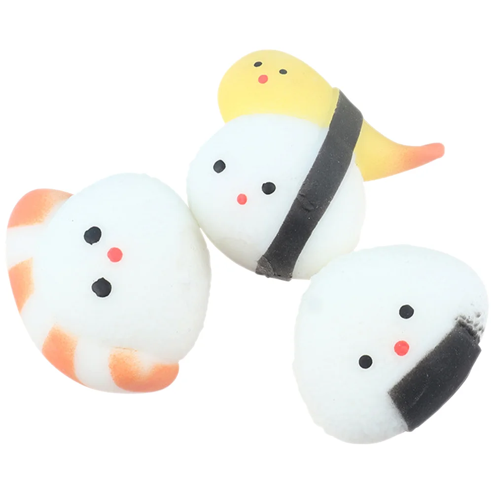 

3pcs Funny Sushi Squeezing Toy Realistic Sushi Stretchy Toy Relaxing Plaything