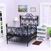 1:12 Dollhouse Mini Single/Double Bed Home Bedroom Furniture Toy Gift Living Room Furniture Model Beautiful Handmade Iron Toy 2