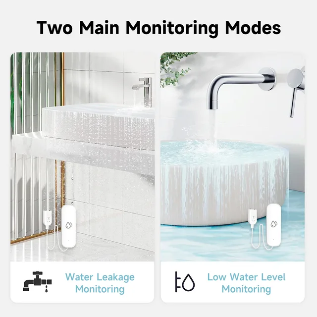 Tuya WiFi/ZigBee Water Sensor Leakage Alarm Flood Leak Detector Smart Home APP Remote Control Smart Home Security Protection 3