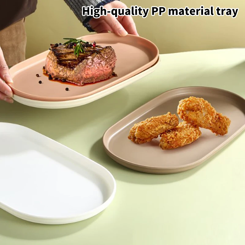 Japanese Plastics Coffee Tray Oval Food Cup Trays Dessert Candy Plate Gongfu Tea Tray Kitchen Supplies 1/4PCS