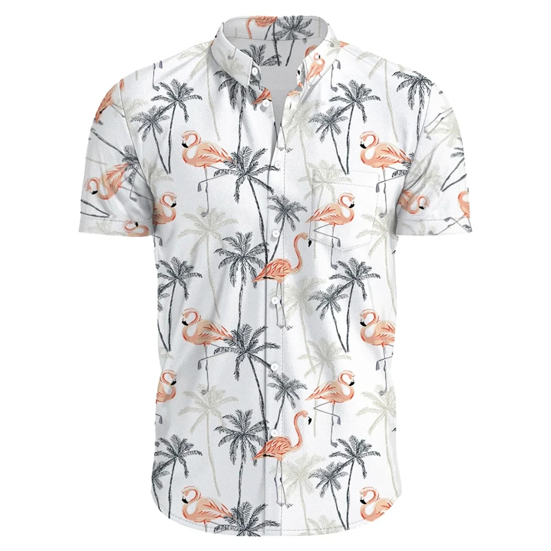 Flowers 3d Print Summer Beach Shirt Men Floral Fashion Hawaiian Casual Short Sleeve Single-Breasted Imported Clothing Tops Tees