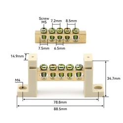 Enhanced Ground Bar Electrical Connector with Multiple Hole Options (7X10 - 5)