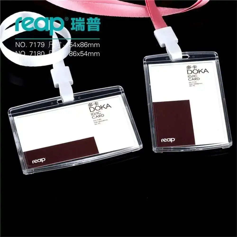 Ps Reap 7179 86*54mm With Lanyard Id/ic Card Holder Tag Badge For Kids Name Labelschool Camp Office Business