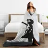 Banksy Girl With Heart Balloon Graffiti Blanket Flannel Breathable Throw Blankets Throw Blanket For Home Travel Throws Bedspread 5
