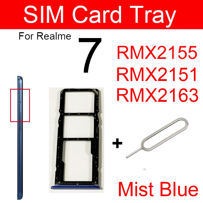 SIM Card Tray For OPPO Realme 7 5G 7i 7Pro 5G Sim Card Slot Tray Holder Adapter Replacement Parts