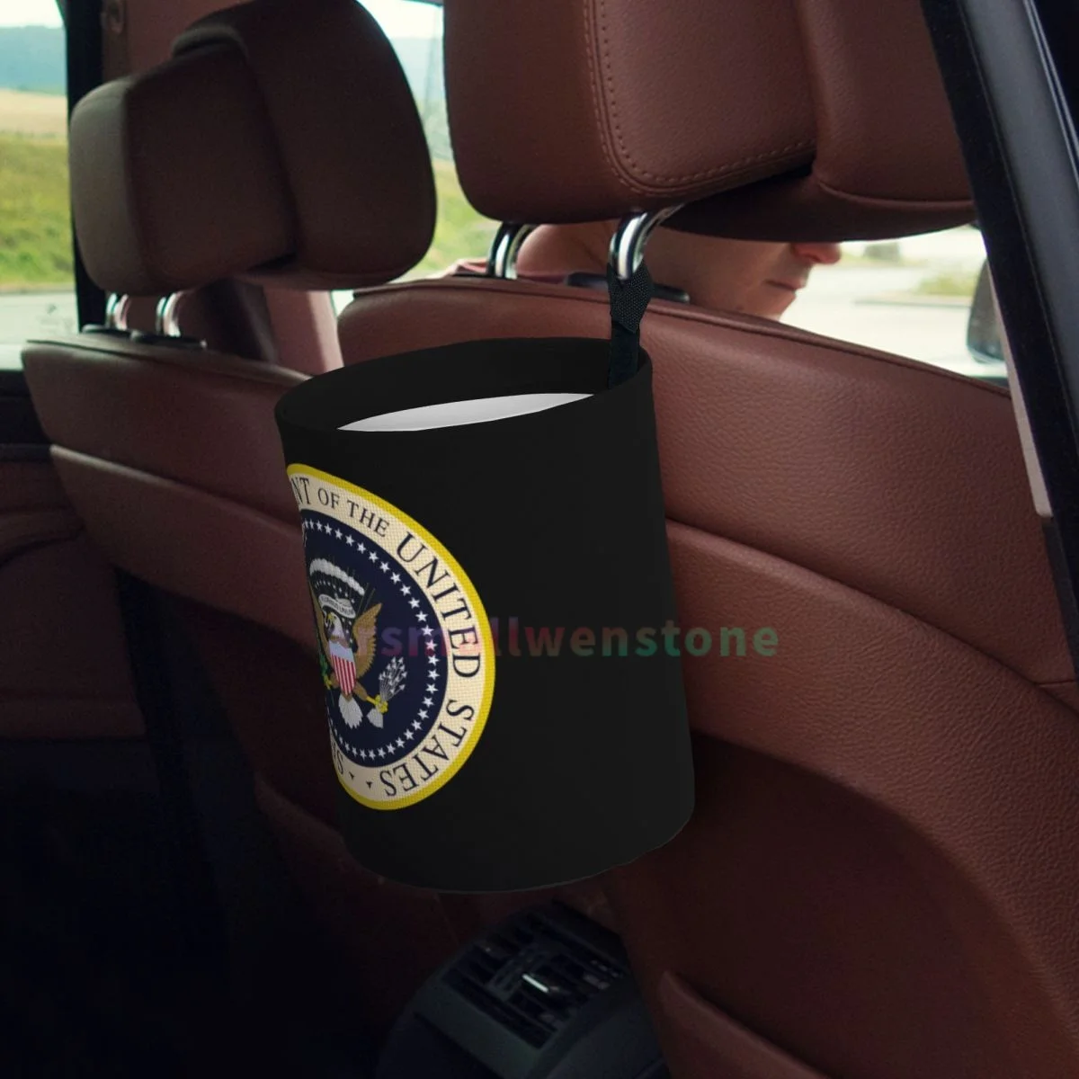 Seal Of The President Of The United States Car Trash Can, Dust Bin, Trash Bin For Kitchen Camping, Interior Car Accessories