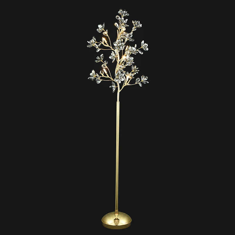 

Crystal Floor Lamp Branch Light Post-Modern Minimalist Creative Bedroom Lamps Living Room Floor Lamp