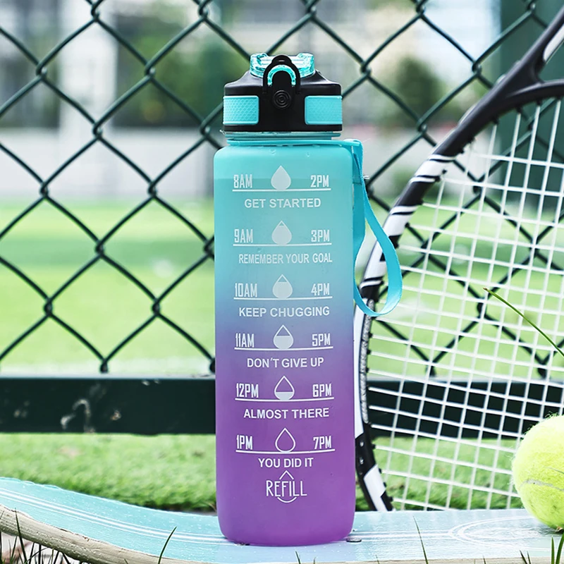 Sports Water Bottle 1 Liter Leakproof For Outdoor Travel Gym Fitness