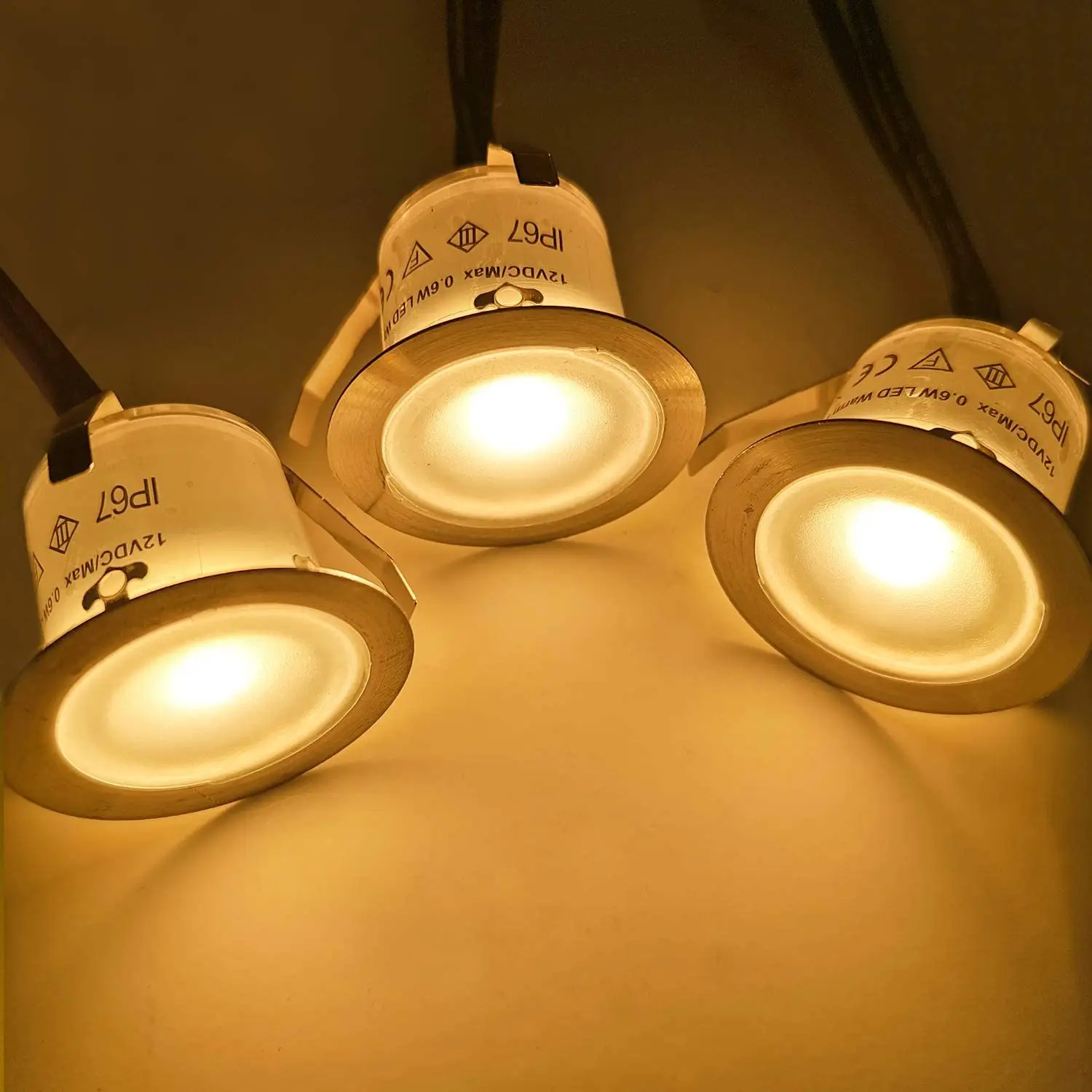 Description Picture 3 of item1/16PCS LED Deck Light Outdoor Waterproof DC12V Stainless Steel Recessed Garden Underground Lamp Spotlight for Stairs Lighting