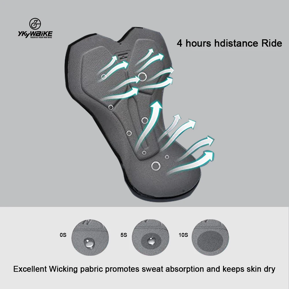 YKYWBIKE 남성용 사이클링 속옷 자전거 반바지, 로드 바이크 팬츠, 5D 패딩 반바지, MTB 라이너 반바지