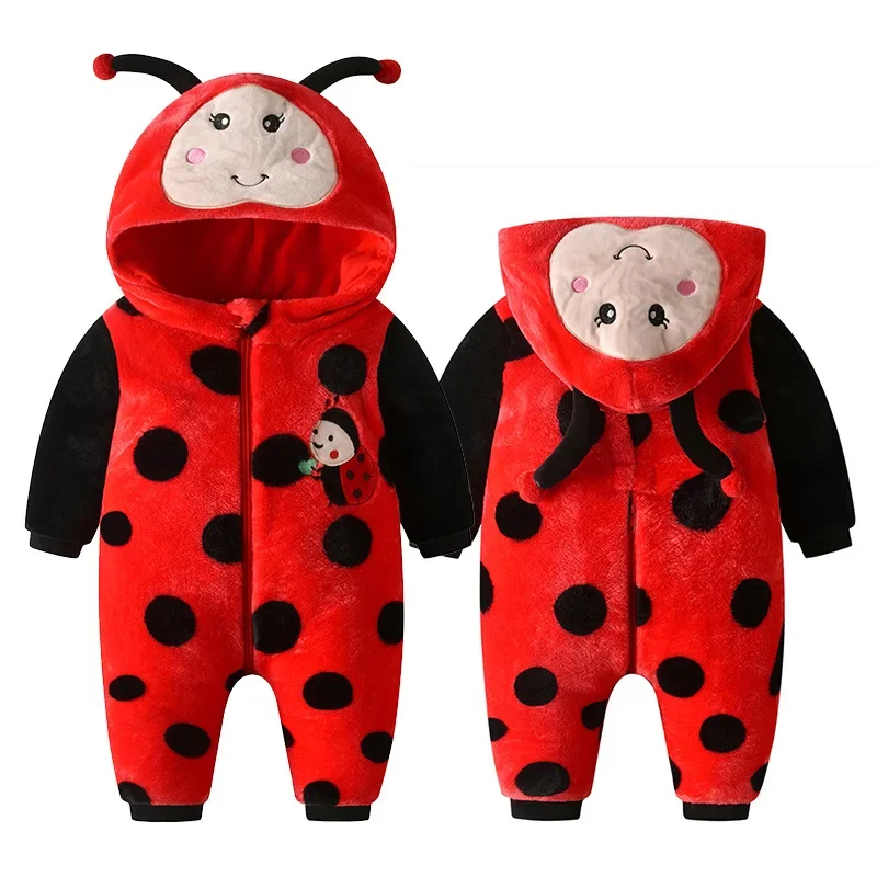 0-5Y Winter Baby Girls  Boys Clothes Romper  Infant Onesie Cartoon Lovely Bee Bodysuit Cosplay Costume Zipper Jumpsuits Pajamas 5