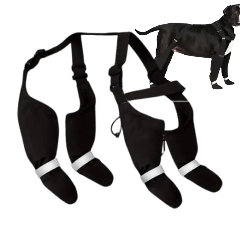 Reflective Dog Boots Shoes For Dogs Non-slip Pets Paws Protector Adjustable Walking Shoes Suspender Boots Outdoor Pet Sneakers