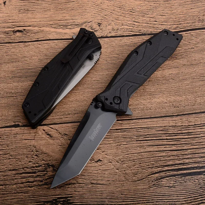

Kershaw 1990 Folding Pocket Knife Black Oxide Finished 8Cr13MoV Blade Glass-Filled Nylon Handle Everyday Carry Knives Multi-tool