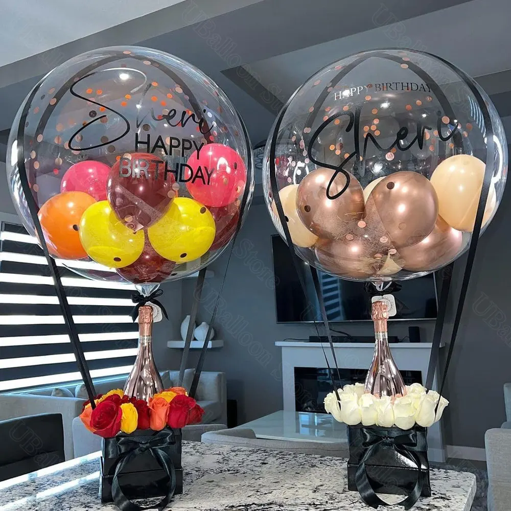 Large Clear Balloons for Stuffing 30Inch Width Mouth Bobo Balloons for Birthday Wedding Baby Shower Deco