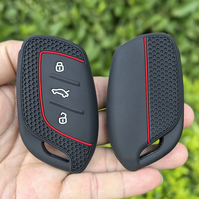 Premium Silicone 3-Button Car Key Cover Case