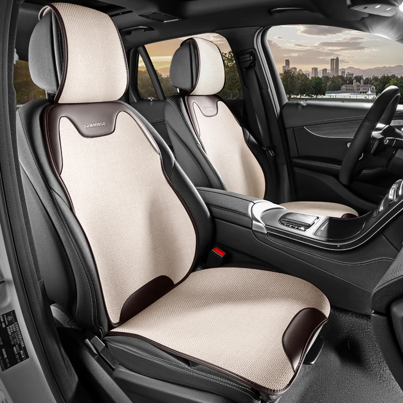 Premium Universal Linen Car Seat Cover - Luxurious Comfort, Breathable, Wear-Resistant, All-Season Design with 3D Wing Support, Available in Four Colors