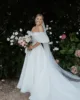 Customized Off-Shoulder Wedding Dress For Women Puff Sleeves Pleats A-Line Bridal Gown Elegant Backless Wedding Party Dress 5
