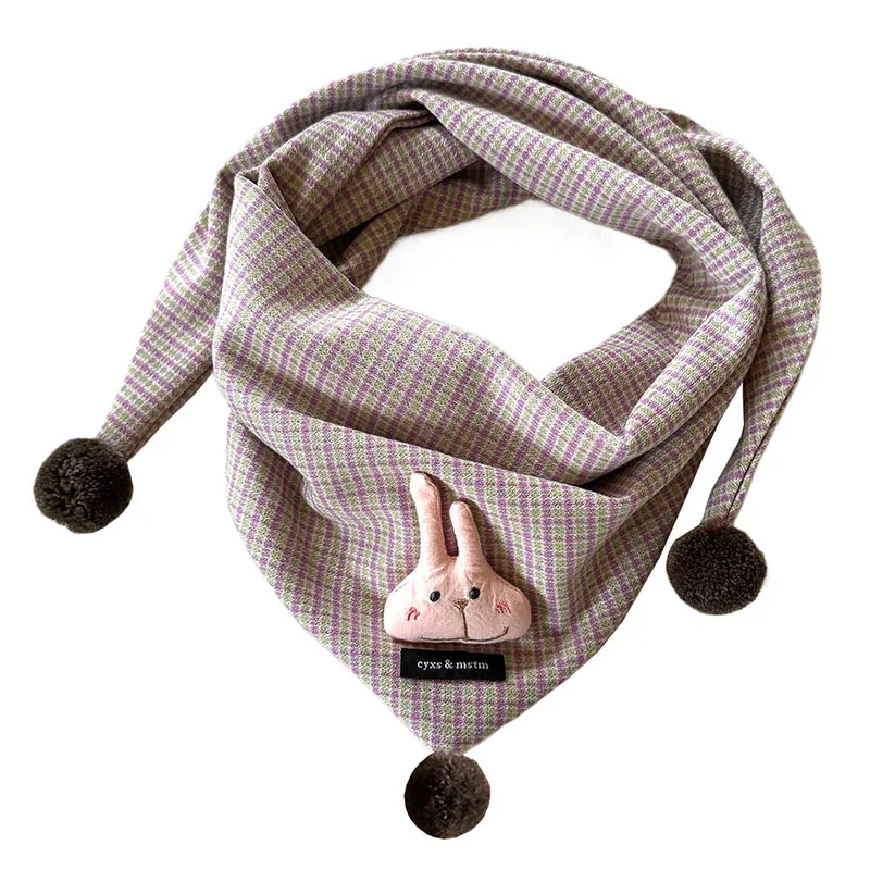 3-8Y new autumn winter knitted triangle scarf for baby boys girls outdoor warm kids mufflers children crochet baby