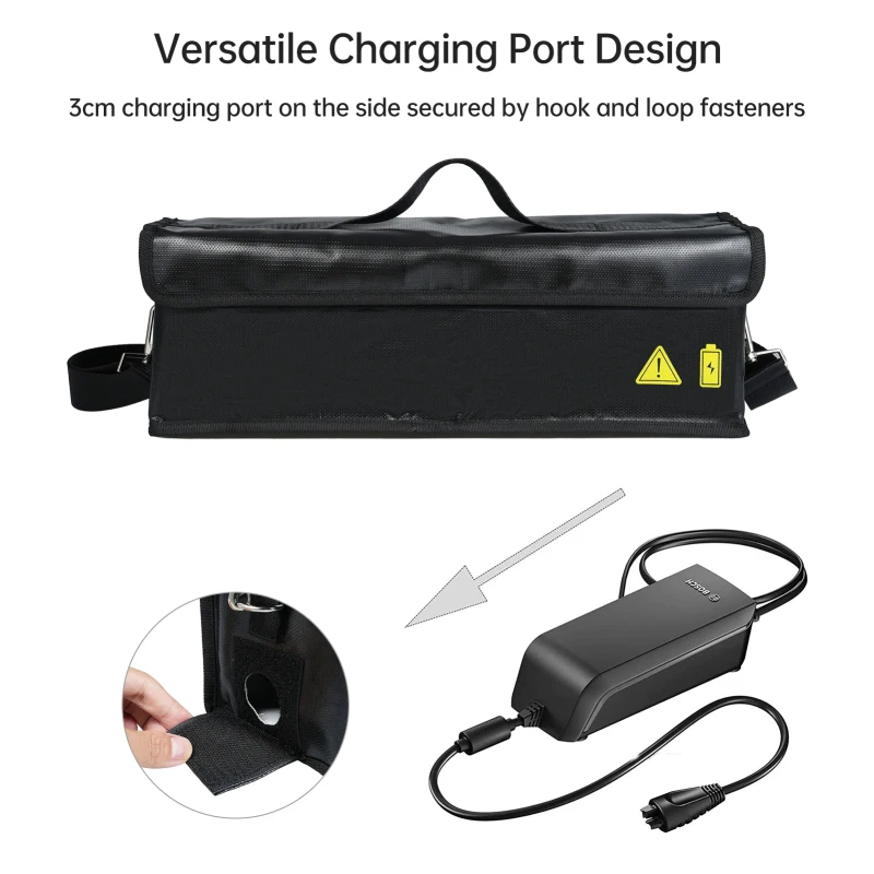 Sac Ignifuge Batterie Drone 41x12x13cm Résistant Feu/Eau