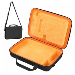Deluxe Waterproof EVA Storage Case for Samplers - Travel - Friendly with Shoulder Strap & Handle (Internal Orange)