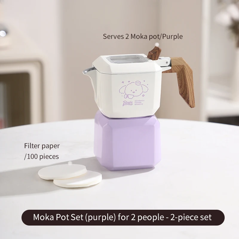 طقم صانع القهوة الموكا بتصميم حيواني من بينكو، نظا...