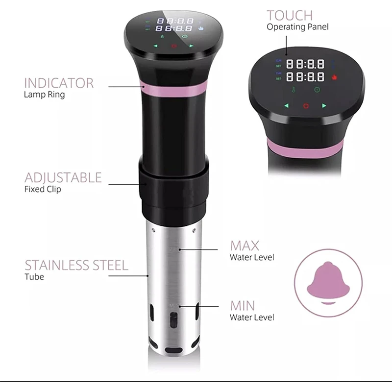 1800W IPX7 Waterproof Vacuum Sous Vide Cooker Immersion Circulator Accurate Cooking With LED Digital Display Slow Cooker Heater 5