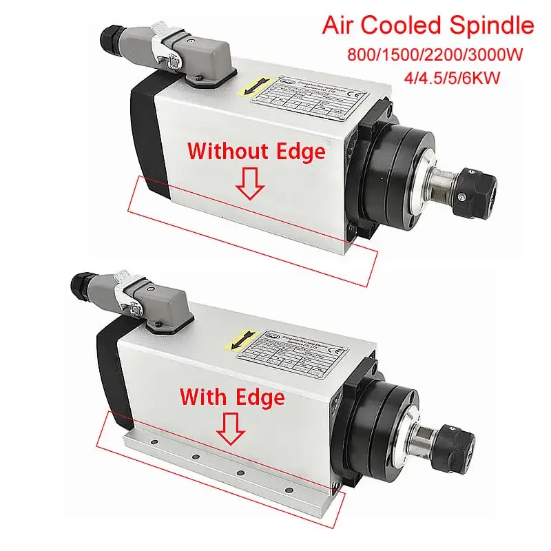 

Broche Refroidissement par Air Carré pour Machine à Graver CNC, Mini Tour, Pince ER11/ER20, 1,5 kW/3kW/4kW/4,5 kW/6kW