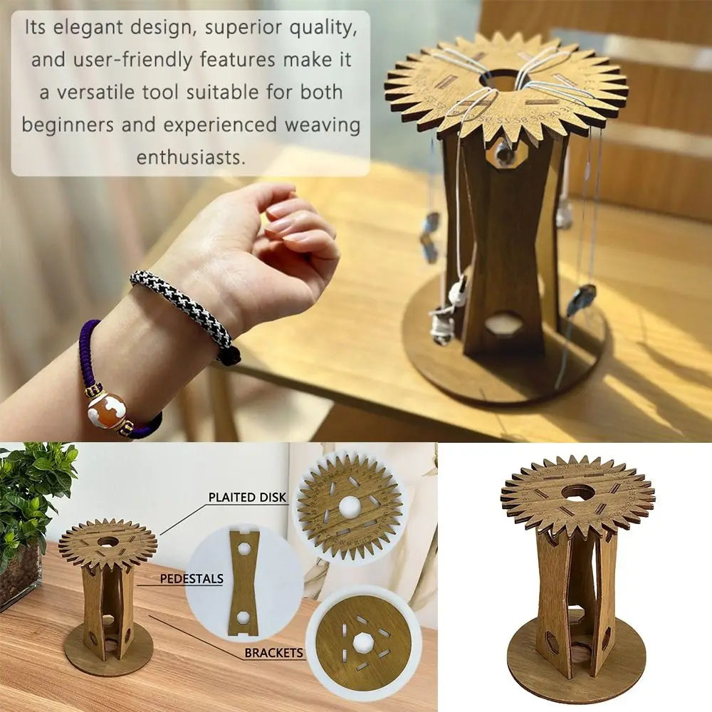 Vertical Kumihimo Marudai Disk New DIY Wooden Hand Rope Braiding Frame
