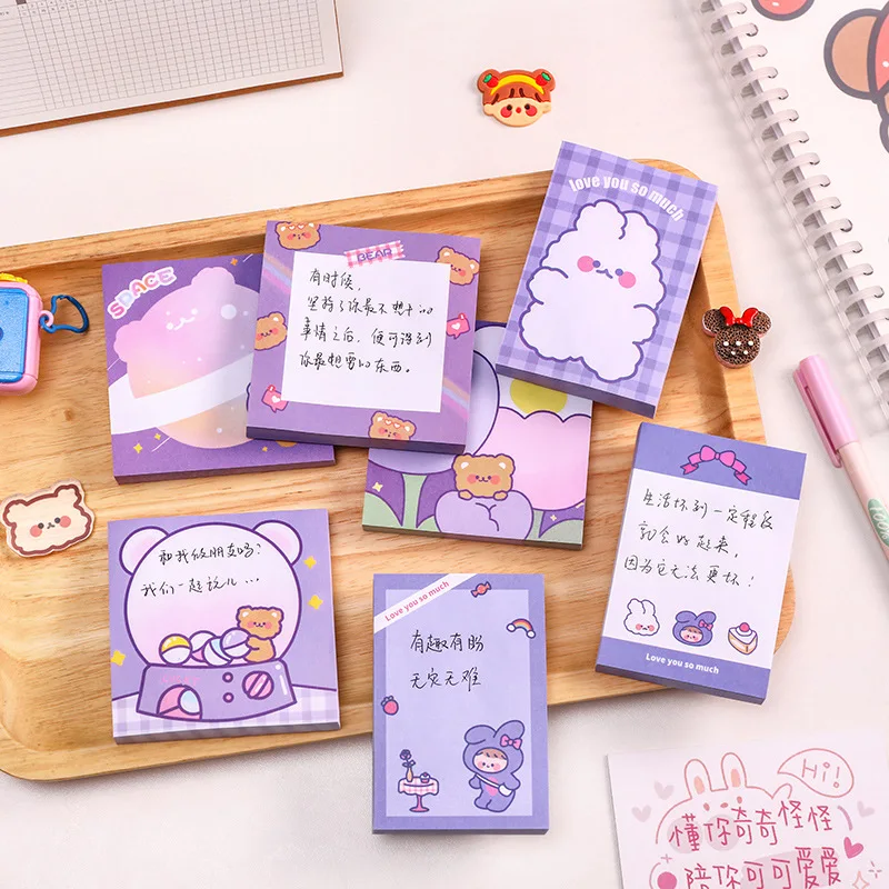 

Korean Ins Cute Rabbit Sticky Notes Student Message Cartoon Learning Stationery N Times Paste Office Planner Memo Pads Wholesale