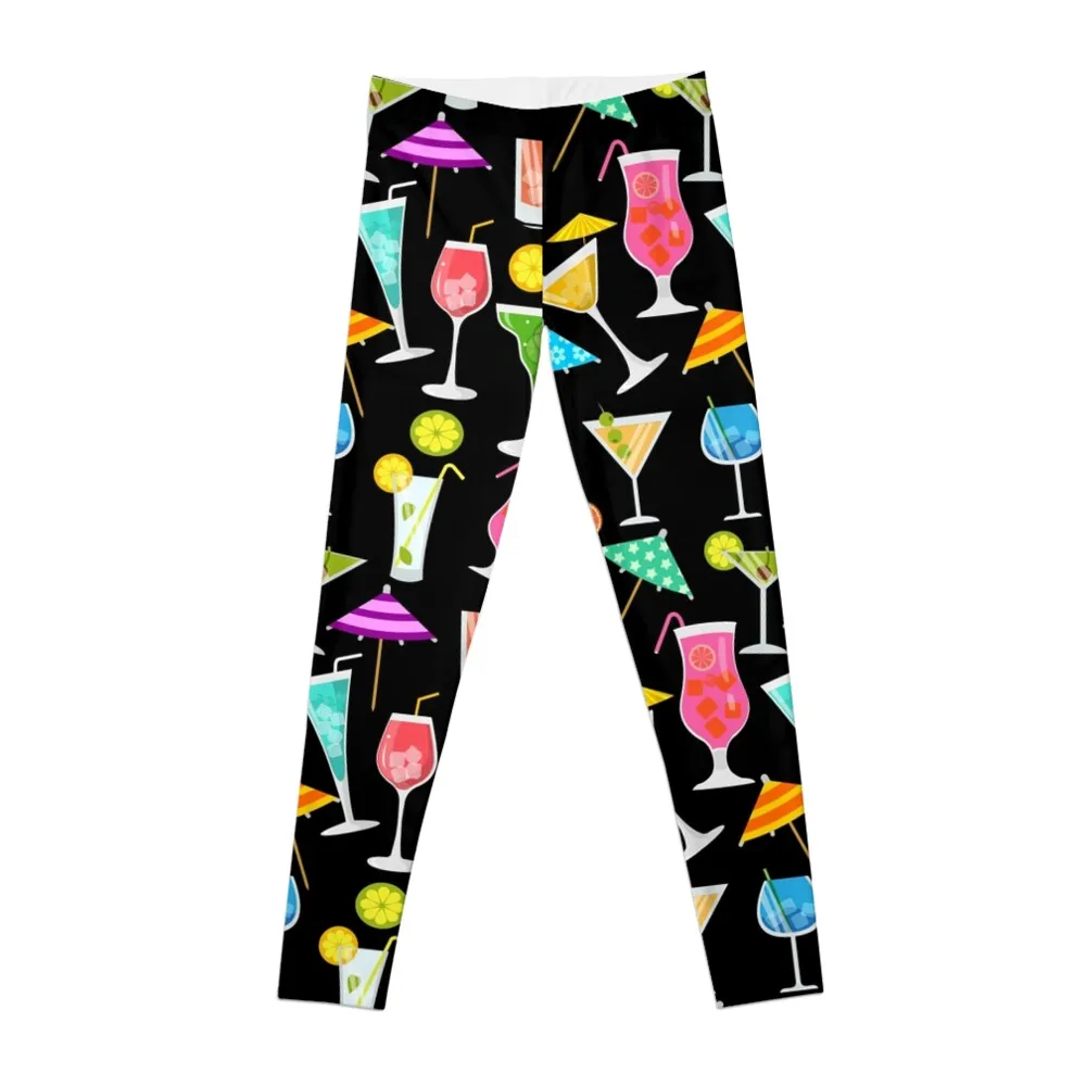 

Cocktail Happy Hour Party Time Pattern Leggings gym clothing sports shirts gym Womens Leggings
