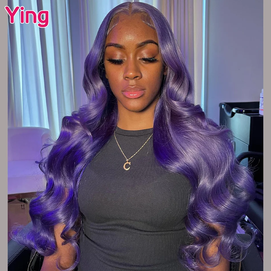 

Ying Hair Violet Purple Remy 13x4 Lace Frontal Wig PrePlucked Body Wave Brazilian #613 Blonde 13x6 Lace Front Human Hair Wigs