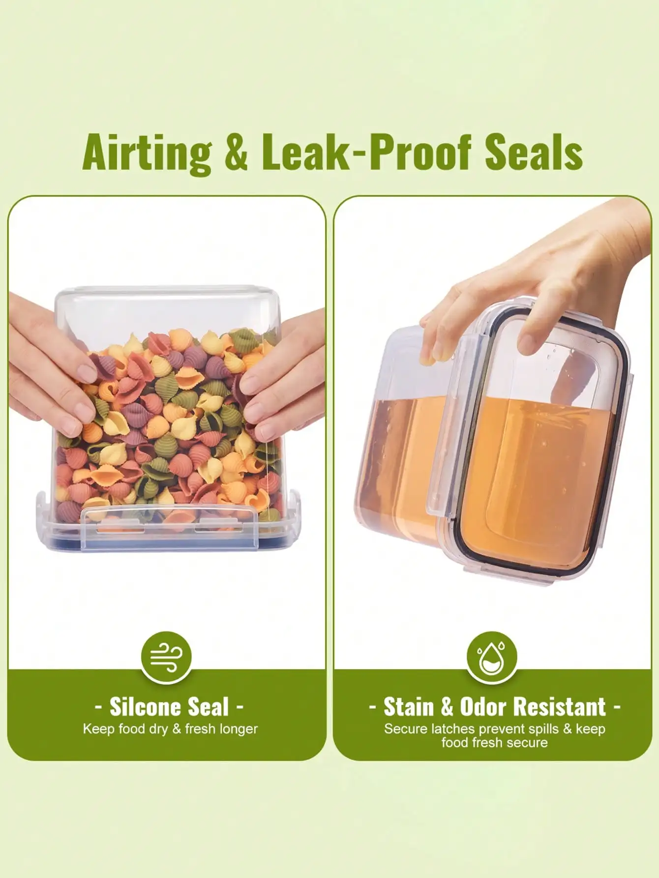 Food storage container - suitable for kitchen grains, rice, pasta, tea, nuts, and coffee beans, with labels and markings 4