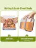 Food storage container - suitable for kitchen grains, rice, pasta, tea, nuts, and coffee beans, with labels and markings 4