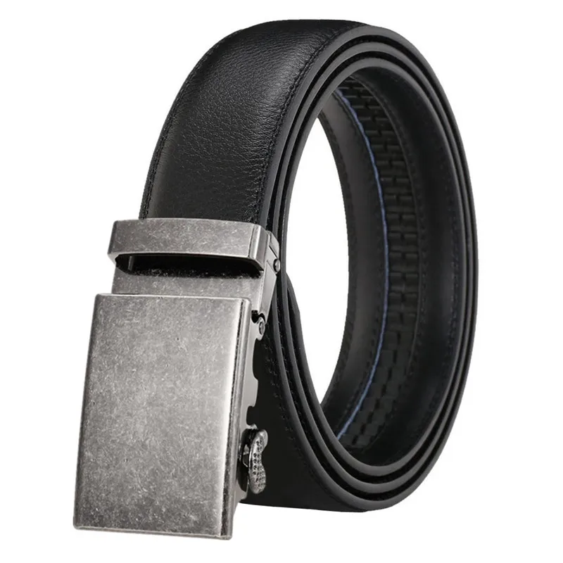 

LannyQveen New Genuine Leather belts for man Men's Automatic buckle belts High Quality