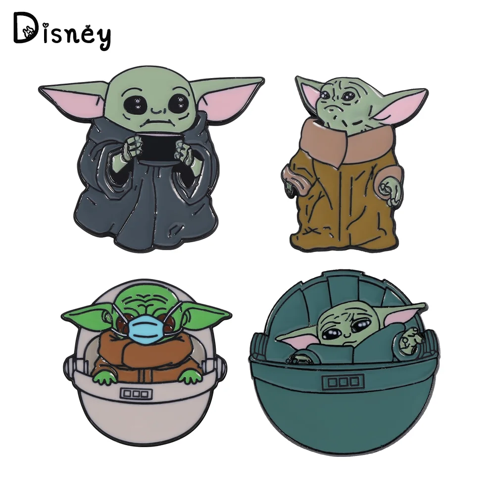 Disney Movie Star Wars Yoda Baby Spilla Cosplay Cute Yoda Darling Metal Fashion Pin Accessorio Vestiti Zaino Pin Gioielli Regali